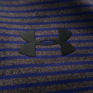 Under Armour HeatGear Purple Striped Performance Polo (M) ⛳️ OMG!